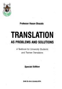 Translation: Problems & Solutions - University Textbook