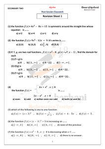 Algebra Sheet 1