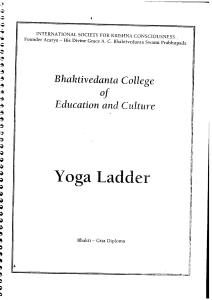 Yoga Ladder Course Material: Bhaktivedanta College