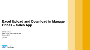 Excel Upload and Download in Manage Prices Sales App