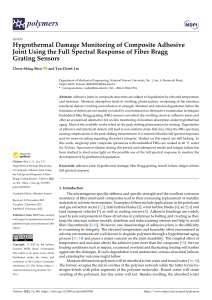 Hygrothermal Damage Monitoring of Composite Adhesive Joint Using the Full Spectral Response of Fiber Bragg Grating Sensors