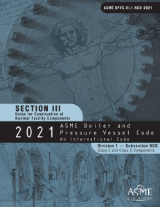 ASME BPVC 2021 Section III div. 1 sub NCD