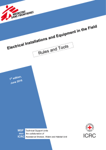 MSF-ICRC Electrical Installations and equipment in the field - rules and tools V0 30 06 2016 EN