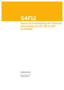 SAP S/4HANA Financial Accounting Customization Course Outline