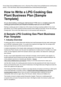 2.LPG Cooking Gas Plant Business Plan [Sample Template for 2022]