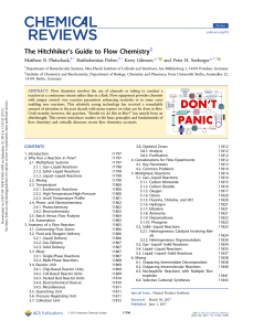 Hitchhiker's guide to flow chemistry