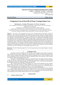 Component Cost of Fuel Oil of waste Transportation Cost