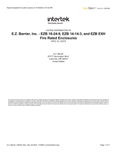 ez barrier SDReport Listing 26578