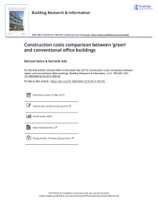 Construction costs comparison between green and conventional office buildings
