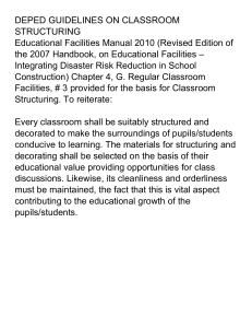 DEPED GUIDELINES ON CLASSROOM STRUCTURING