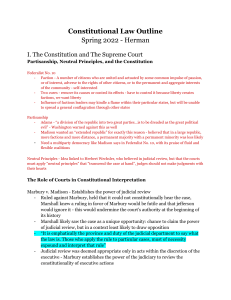 Susan Herman - Con Law Outline Spring 2022