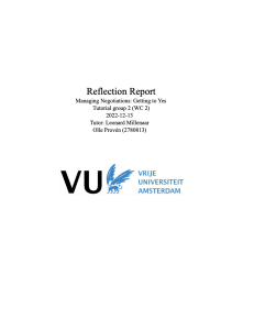 Reflection Report