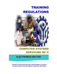 Computer Systems Servicing NC II Training Regulations