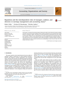 Regulation and the interdependent roles of managers, auditors, and directors in earnings management and accounting choice