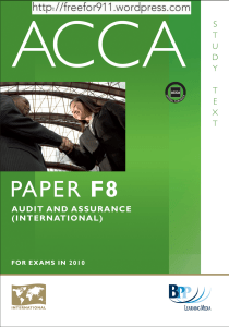 ACCA - F8 Audit and Assurance (INT)  Study Text - PDF Room