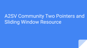 A2SV Community Two Pointers and Sliding Window Resource