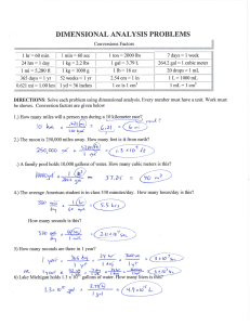 dimensional analysis answers