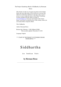 Siddhartha An Indian Tale by Herman Hesse