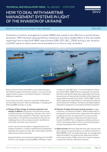 DNV TRN No08 2022 - How to deal with maritime management systems in light of the invasion of Ukraine