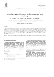 Linear flaw detection in woven textiles using model-based