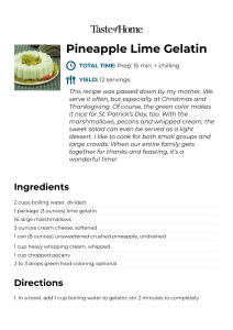 Pineapple Lime Gelatin Recipe- How to Make It