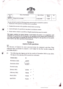 Managerial accounting 2021