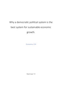 Why A Democratic Political System Is Best For Sustainable Economic Growth Essay
