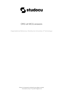 Organizational Behavior MCQ Answers