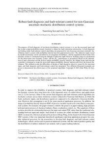 Sun, Yuancheng  Yao, Lina - Robust fault diagnosis and fault-tolerant control for non-Gaussian uncertain stochastic distributio