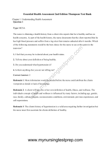 Essential Health Assessment 2nd Edition Thompson Test Bank
