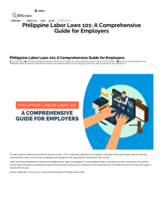 Philippine Labor Laws 101  A Guide for Employers