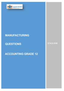 MANUFACTURING -QUESTIONS ENGLISH