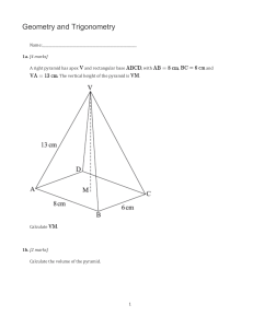 Geometry & Trigonometry Exam: Pyramids, Triangles, Prisms