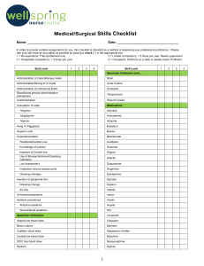 Med-Surg Skills Checklist