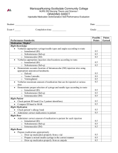 Injectable Medication Administration Grading Rubric