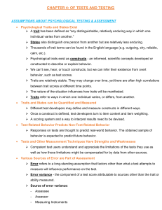 Psychological Testing & Assessment: Key Concepts