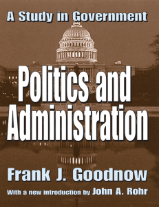 Frank Johnson Goodnow - Politics and Administration  A Study in Government-Routledge  2003 