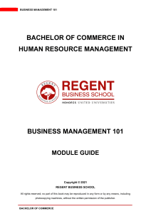 BCOMHRM - Business Management 101