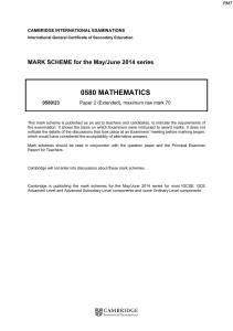 June 2014 (v3) MS - Paper 2 CIE Maths IGCSE
