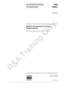 ISO 9001 (2015) QMSs - Requirements