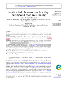 Restricted pleasure for healthy eating and food well-being