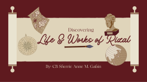SOSC104 - Life and Works of Rizal(Week1)