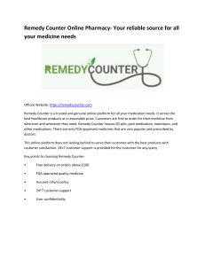 Remedy Counter Online Pharmacy