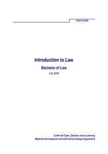 LJIL3510 Introduction to Law Study Guide 41e46ae7a6d1dbc7464c776cd2a00f8e