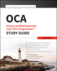 [JAVA][OCA Oracle Certified Associate Java SE 8 Programmer I Study Guide Exam 1Z0-808]