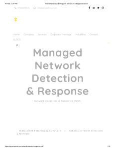 Manage Network detection and response(MDR)