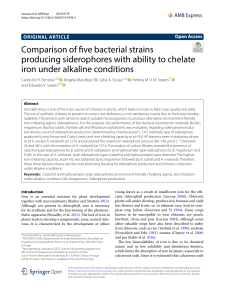 Comparison of five bacterial strains producing siderophores