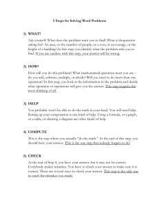 Steps to solve a word problem