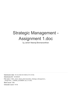 Strategic Management - Assignment 1.doc