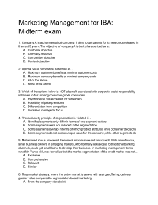 Copy of Marketing Management for IBA  Midterm exam
